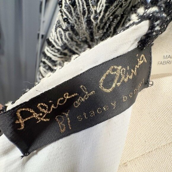 Alice + Olivia By Stacey Bendet Beaded Long Sleeve Open Back Maxi Formal Gown - Picture 10 of 11